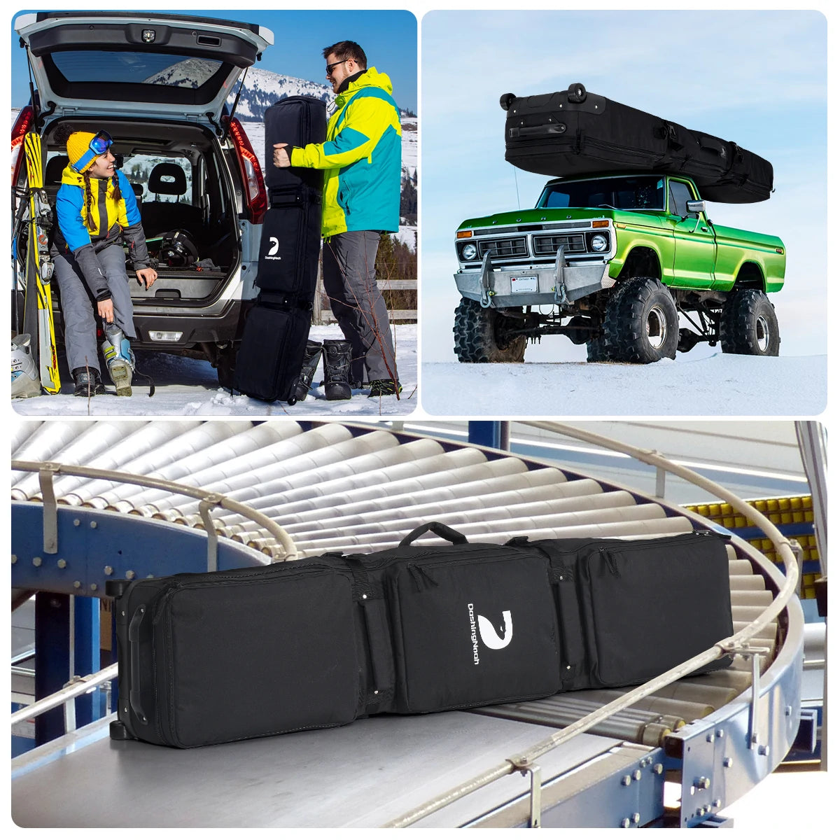 600D Fully Padded Snowboard Bag Waterproof Wheel Travel Bag Ski Snowboard Air Travel Bag Winter Skiing Equipment