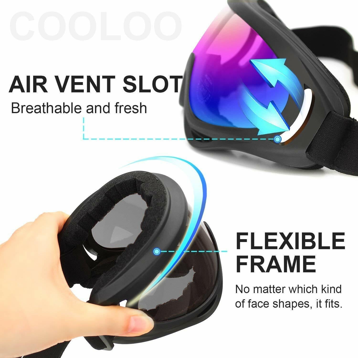 Adults Winter Snow Sports Goggles Ski Snowmobile Snowboard Skate Glasses Eyewear